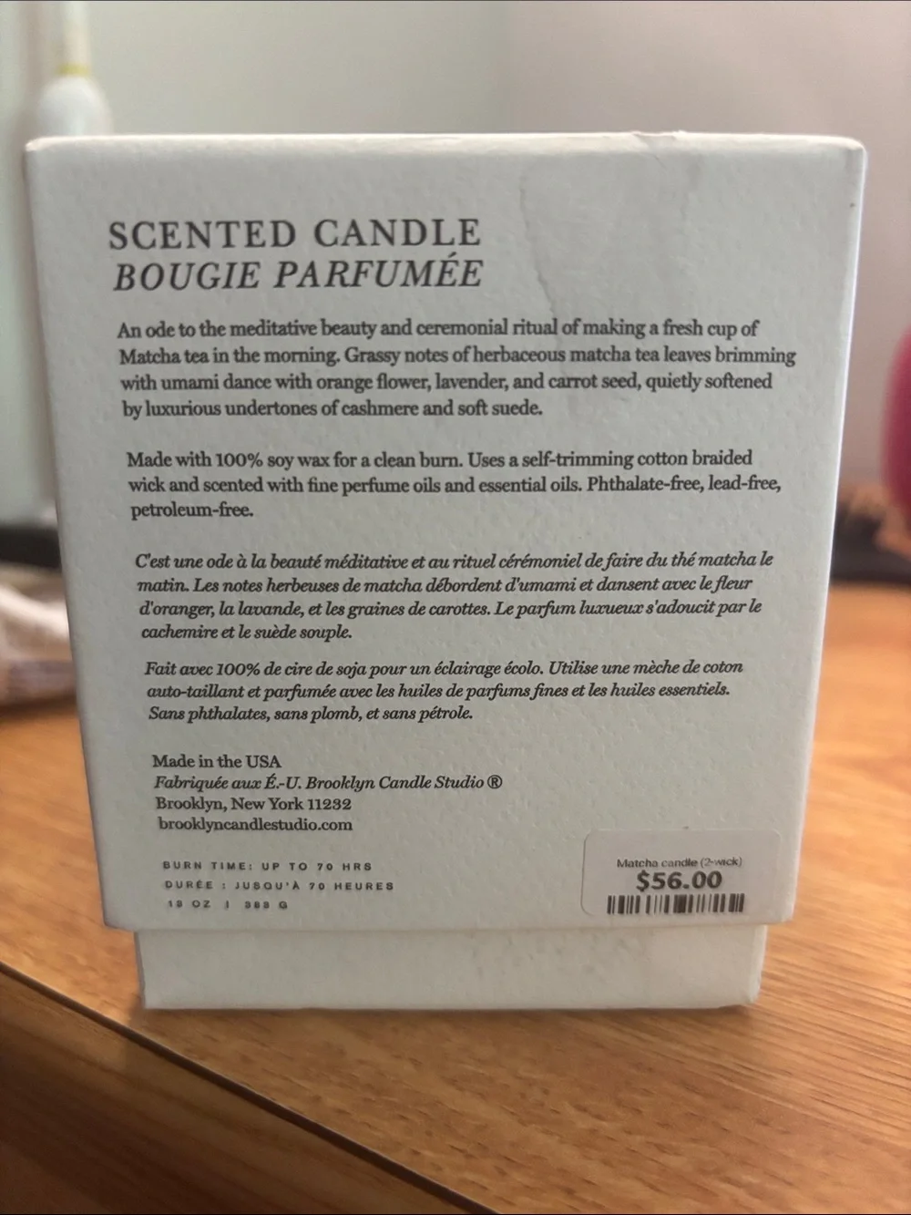 matcha-scented luxury candle